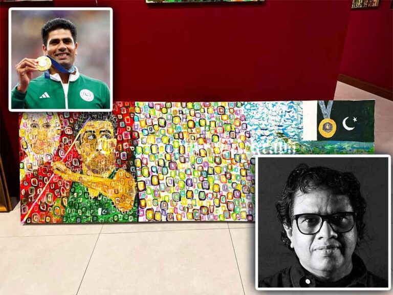 Sri Lankan Artist Honors Pakistani Olympic Javelin Gold Medalist with Iconic Painting