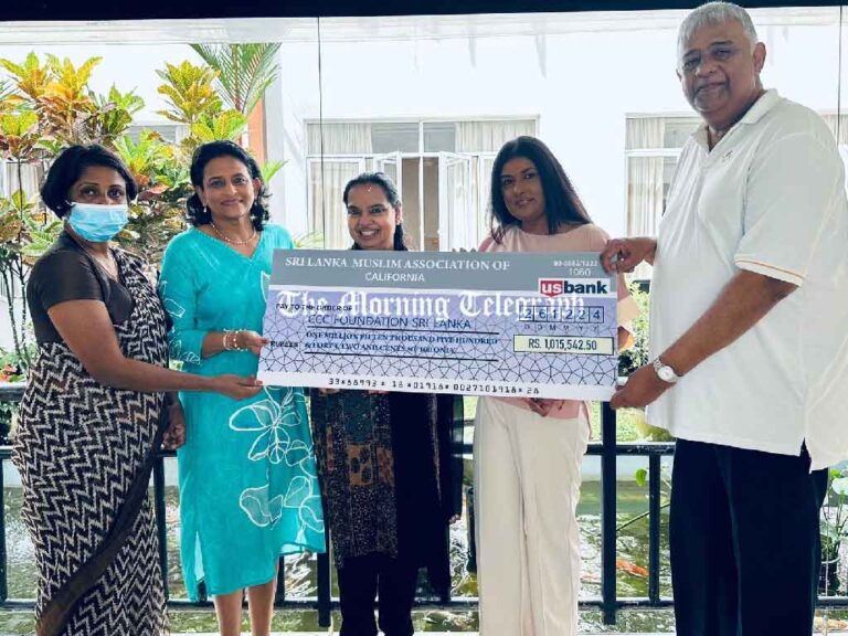 Sri Lanka Muslim Association of California Donates Over Rs. 1 Million to Support Cancer Patients at CCC House