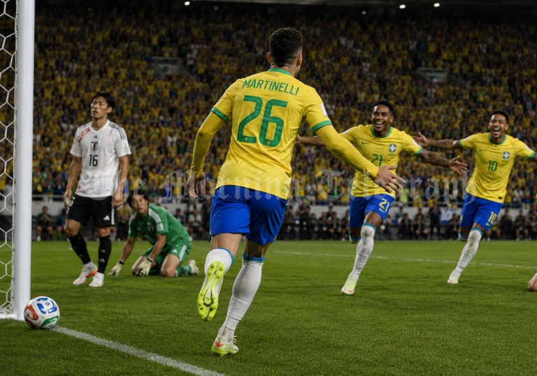 Brazil vs Japan World Cup knockout match as Gabriel Martinelli celebrates late winner
