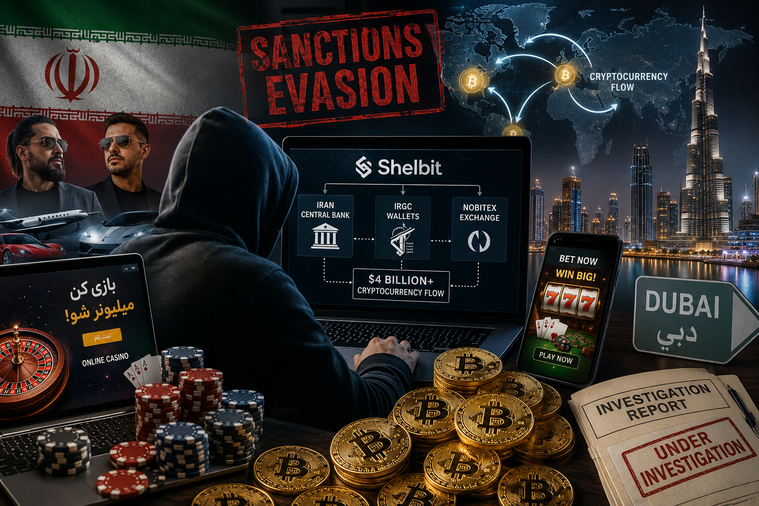 Iranian gambling network linked to cryptocurrency transfers, online betting websites and Iran sanctions evasion