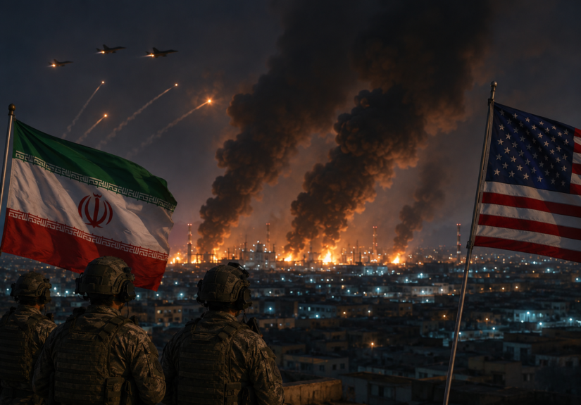 US strikes on Iran target IRGC facilities as smoke rises following explosions in the northwestern province of Zanjan.