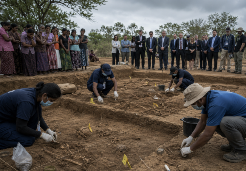 Chemmani mass grave excavation site in Jaffna where 478 sets of human remains have been identified