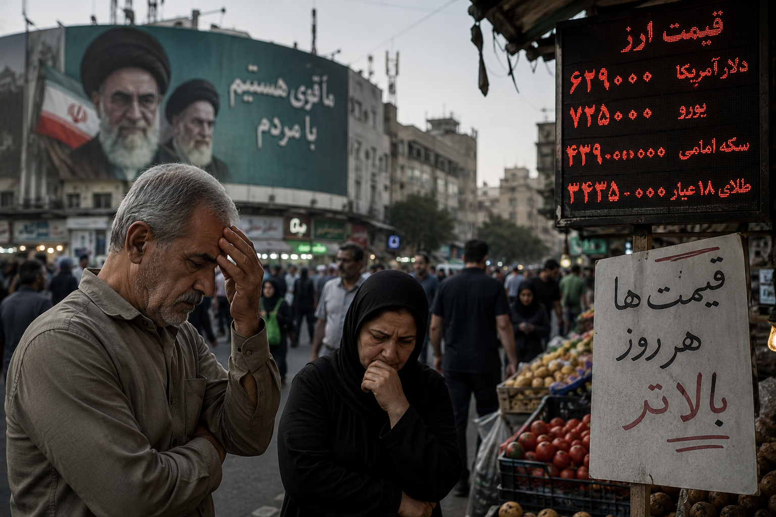 Iran economic crisis affecting families facing food inflation, falling wages and shortages