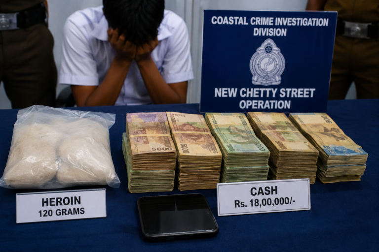 Police evidence recovered during the New Chetty Street heroin bust involving a 17-year-old student