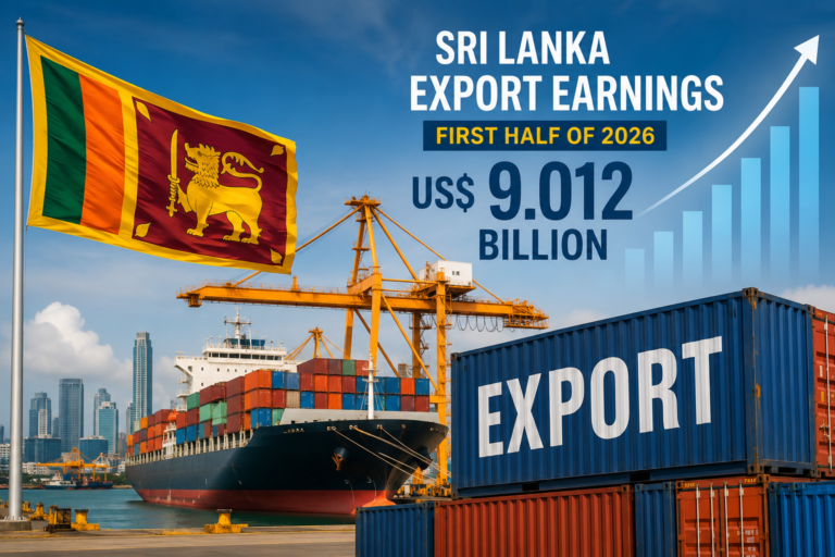 Sri Lanka export earnings 2026 surpass US$9 billion during a record first-half performance