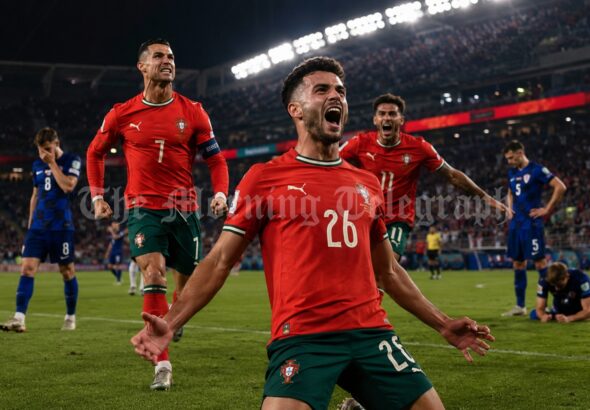Gonçalo Ramos celebrates after Portugal beat Croatia in a dramatic FIFA World Cup 2026 knockout match.