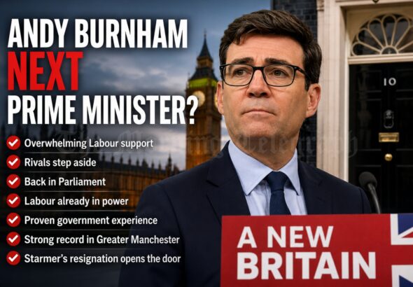 Andy Burnham addressing supporters as the Andy Burnham prime minister campaign gains overwhelming Labour backing.