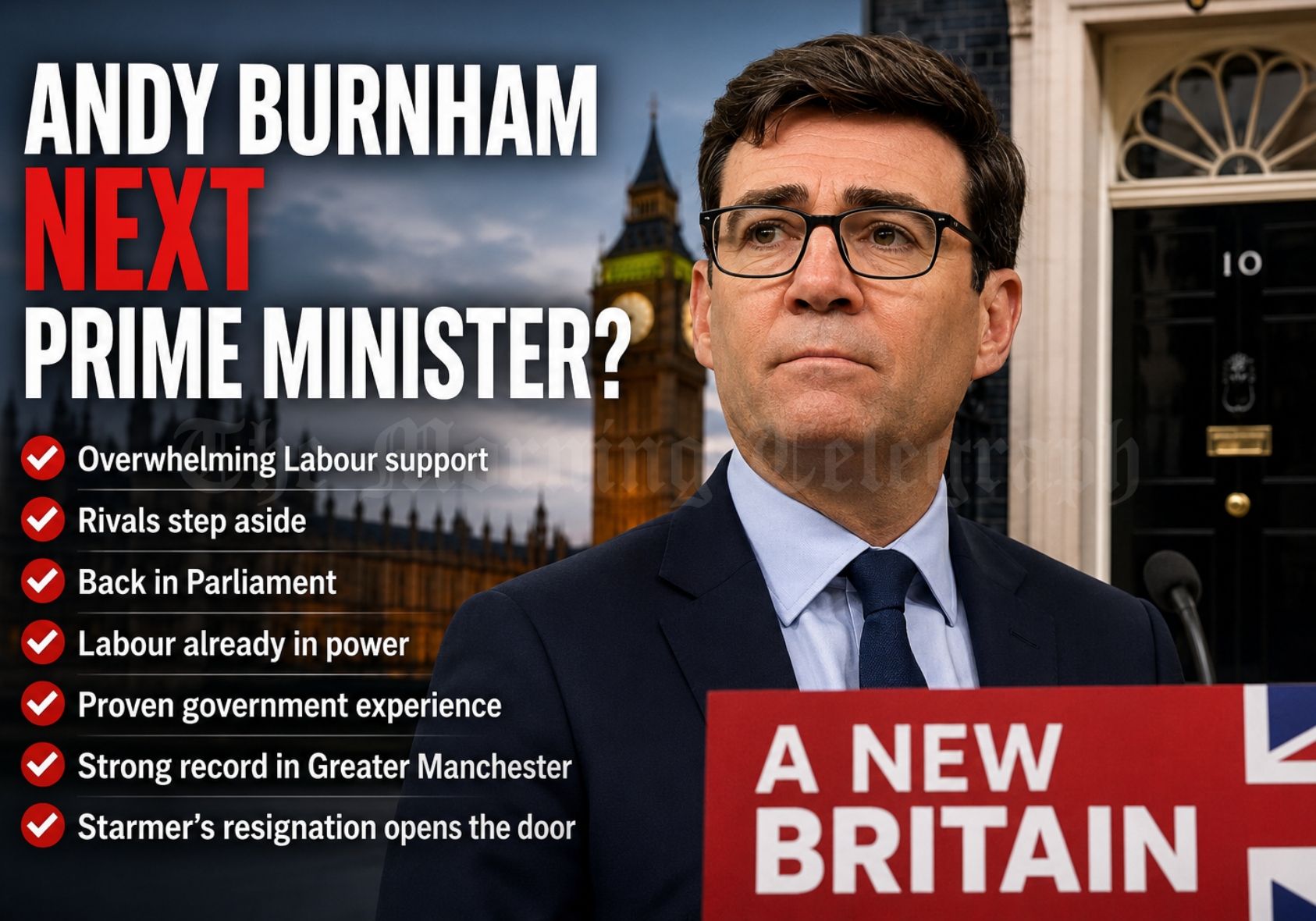 Andy Burnham addressing supporters as the Andy Burnham prime minister campaign gains overwhelming Labour backing.