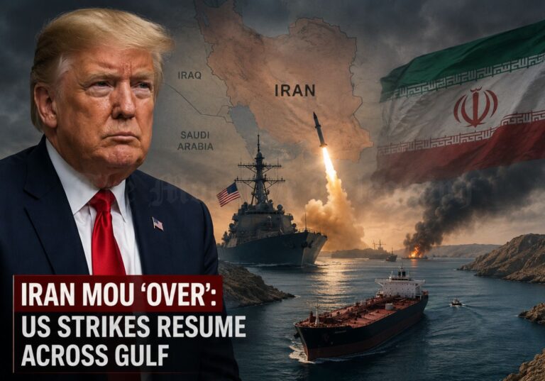 Iran MoU collapse as US military strikes resume and Gulf tensions rise