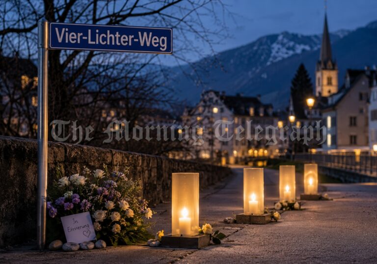 Tamil refugee memorial pathway in Chur, Switzerland honoring four Sri Lankan asylum seekers killed in 1989