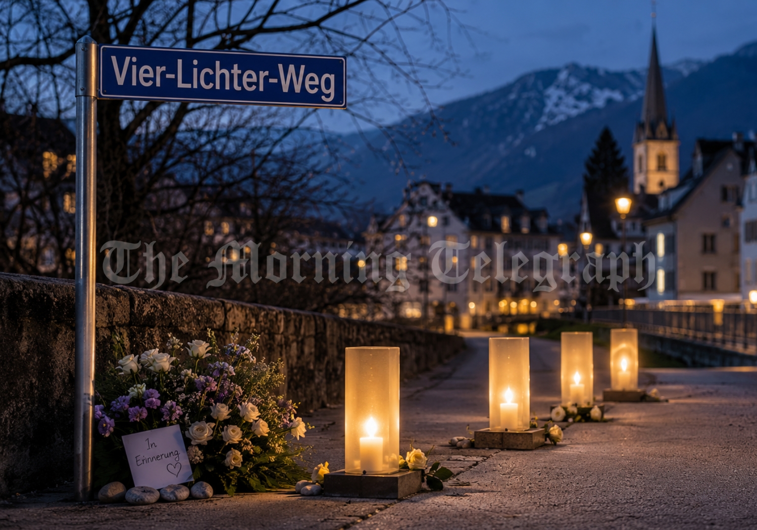 Tamil refugee memorial pathway in Chur, Switzerland honoring four Sri Lankan asylum seekers killed in 1989