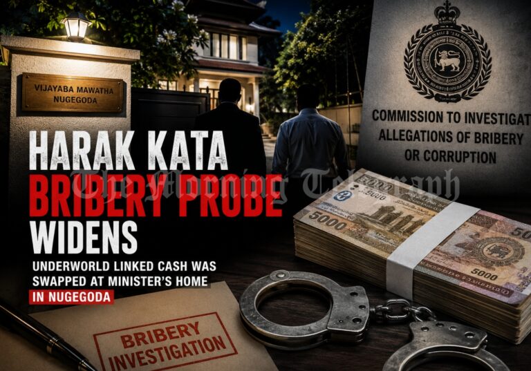 Harak Kata bribery probe linked to alleged cash exchange at former minister’s Nugegoda residence
