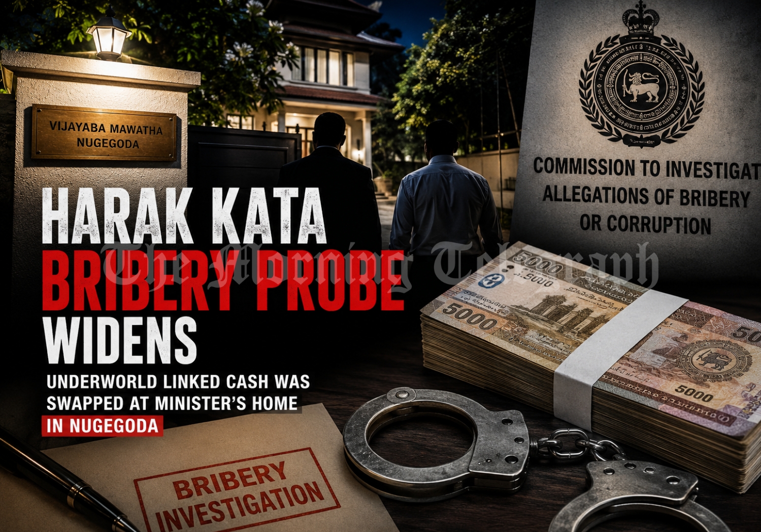 Harak Kata bribery probe linked to alleged cash exchange at former minister’s Nugegoda residence