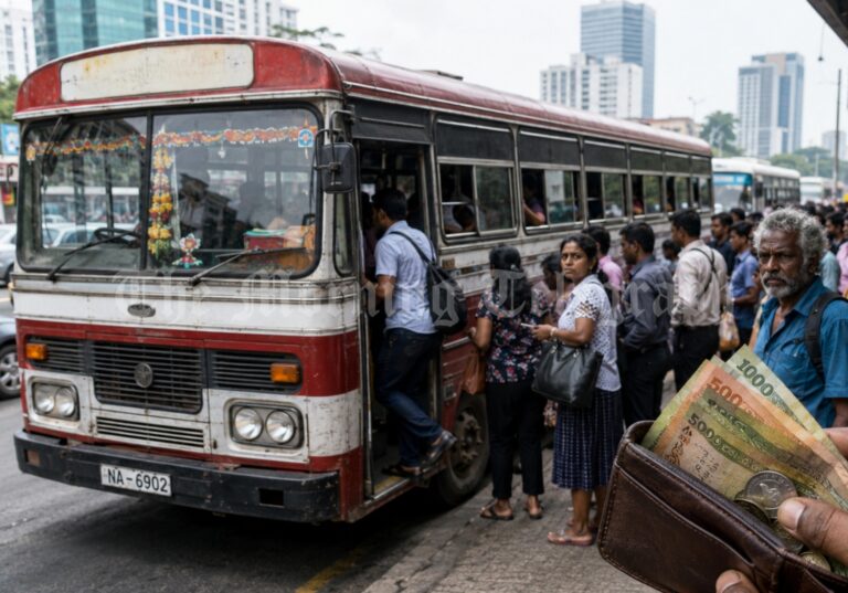 Sri Lanka bus fares increase as commuters wait at a busy Colombo bus stand