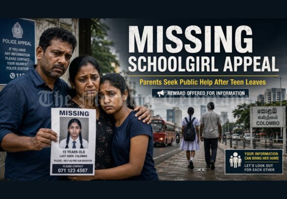 Public notice seeking information on missing schoolgirl in Sri Lanka