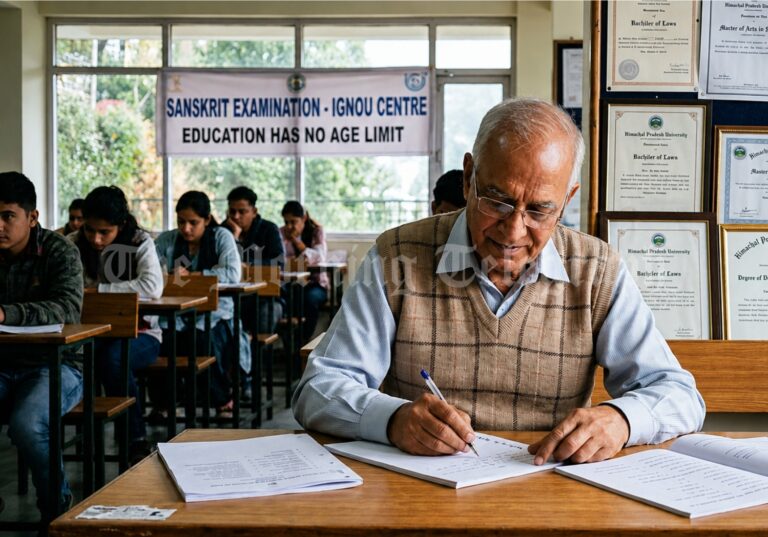 75-year-old man Dr. Milkhi Ram sits for another academic exam after earning 32 degrees