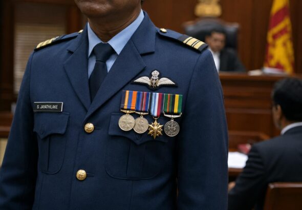 Retired Sri Lankan officer at the centre of the military medals controversy outside court