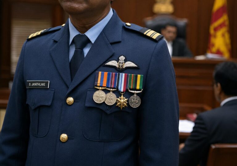 Retired Sri Lankan officer at the centre of the military medals controversy outside court