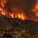 Evacuation Highway Beneath Wildfire Smoke