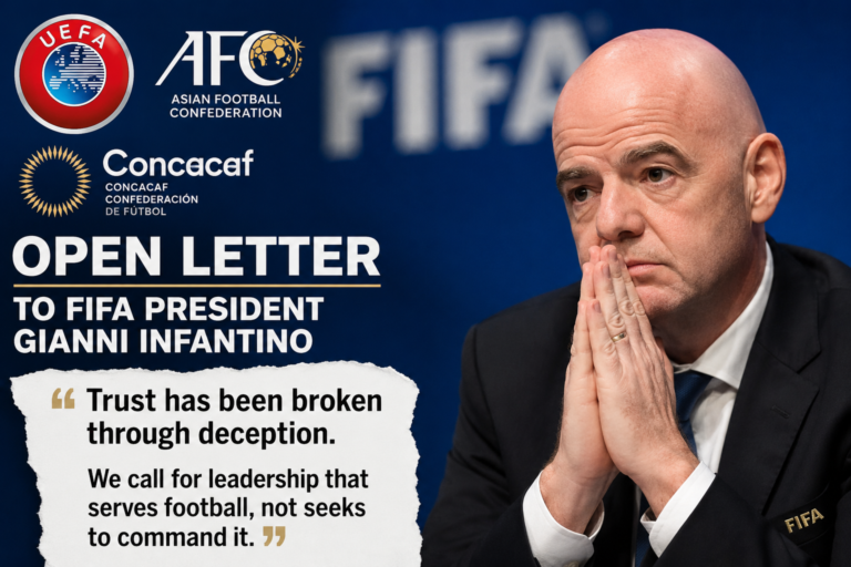 UEFA, AFC and CONCACAF Turn on Infantino in Open Letter