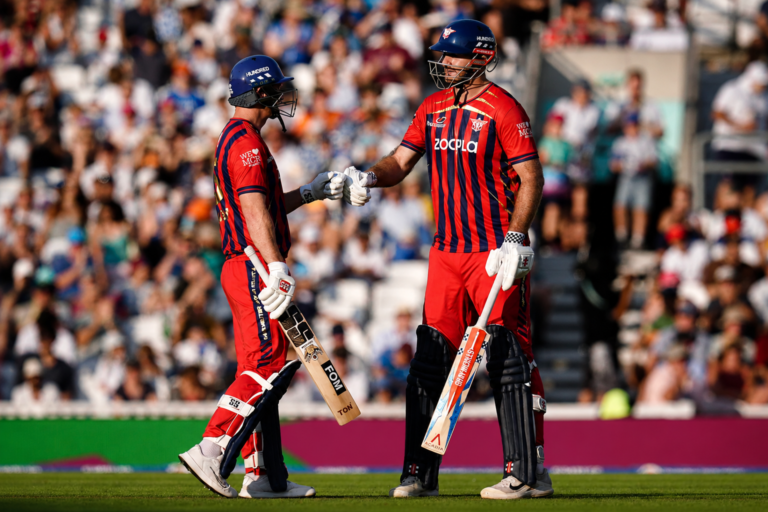 Manchester Super Giants celebrate reaching The Hundred men’s final after beating SunRisers Leeds at The Kia Oval