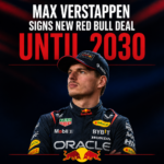 Max Verstappen after signing the Verstappen Red Bull deal through the 2030 Formula One season