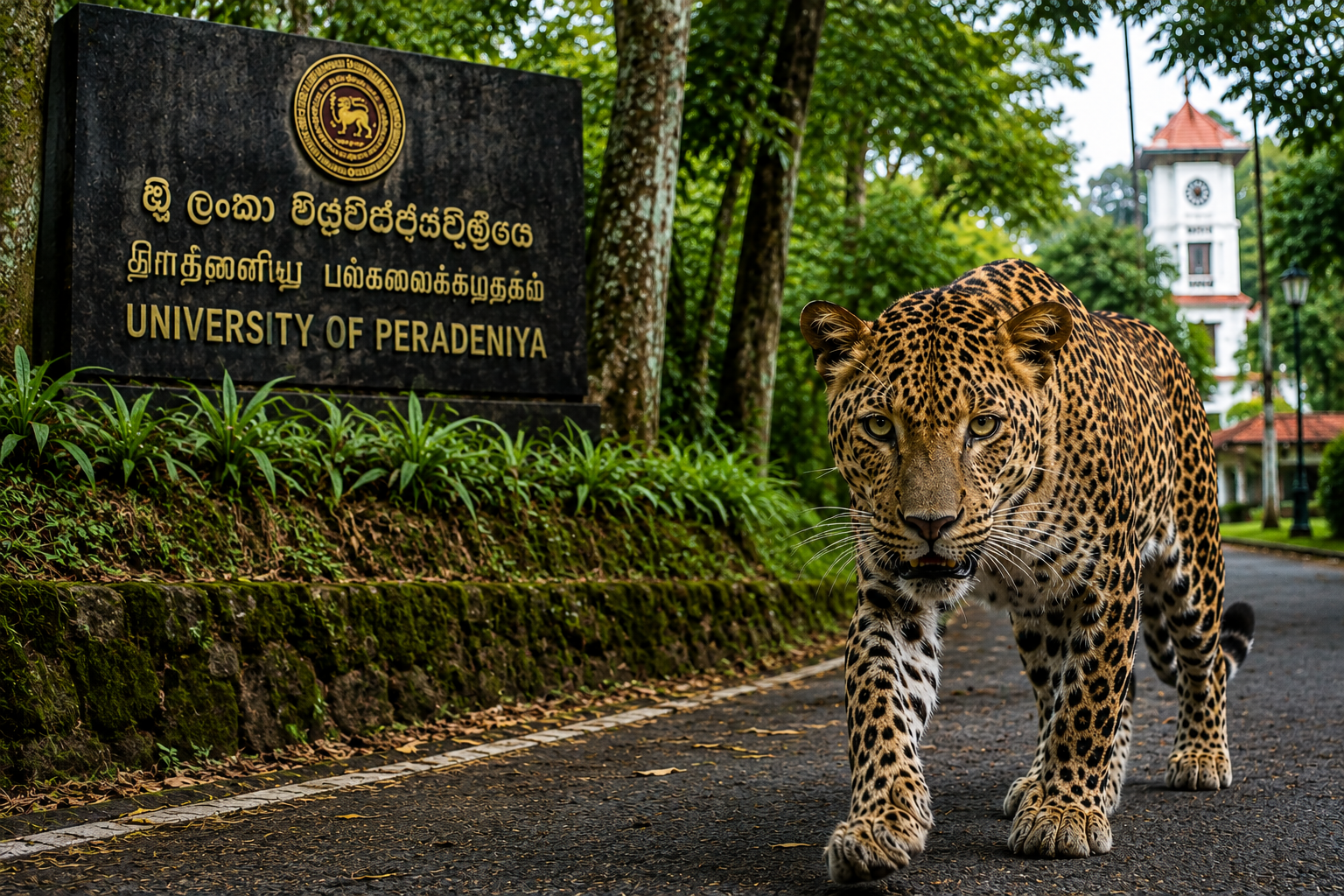 University of Peradeniya leopard warning following increased leopard activity near the Veterinary Faculty Teaching Farm.