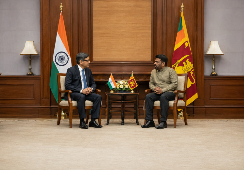 Indian Foreign Secretary Vikram Misri discussing Provincial Council elections during his official Sri Lanka visit