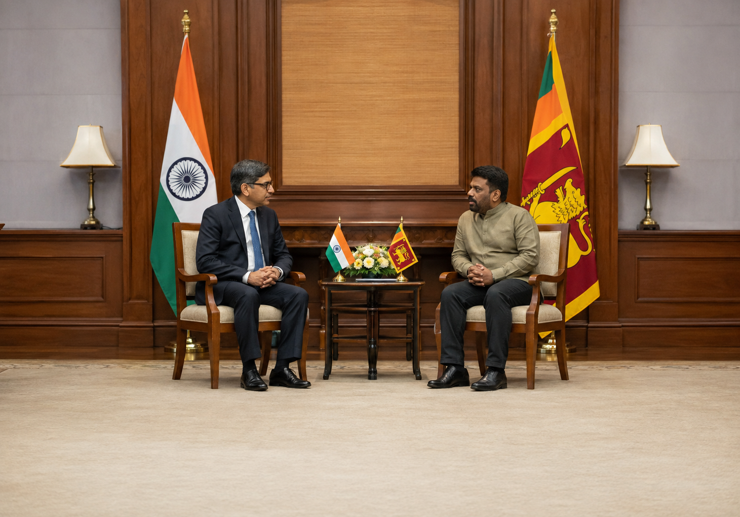 Indian Foreign Secretary Vikram Misri discussing Provincial Council elections during his official Sri Lanka visit