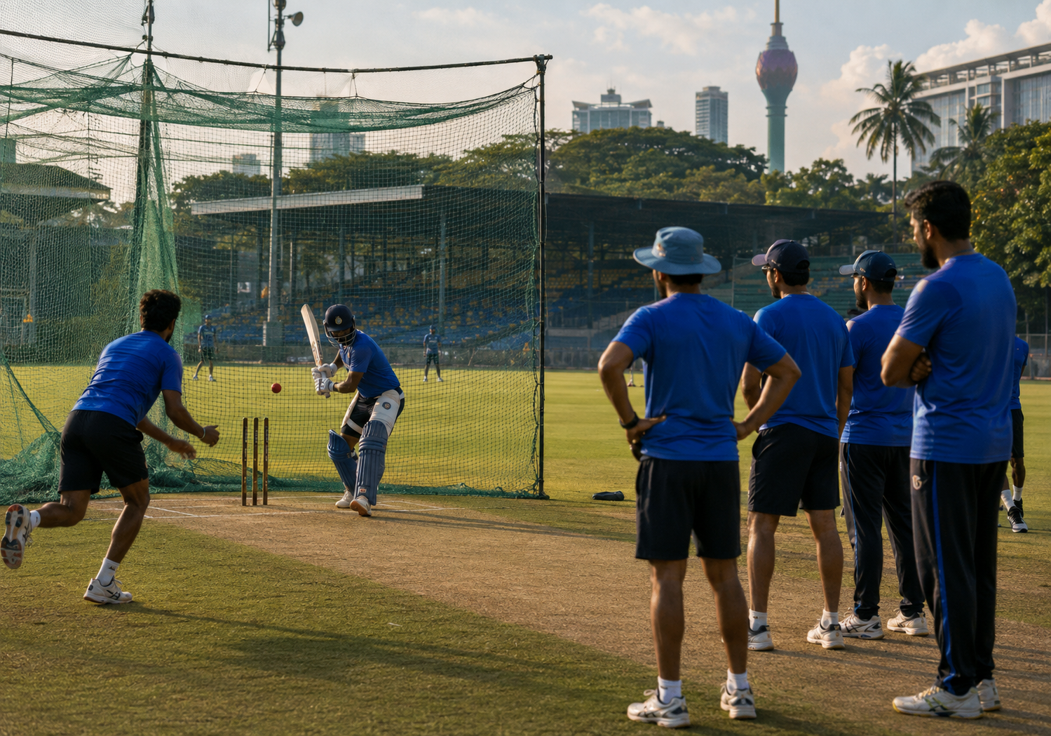 India Sri Lanka Test series preparations during a cricket training session in Colombo