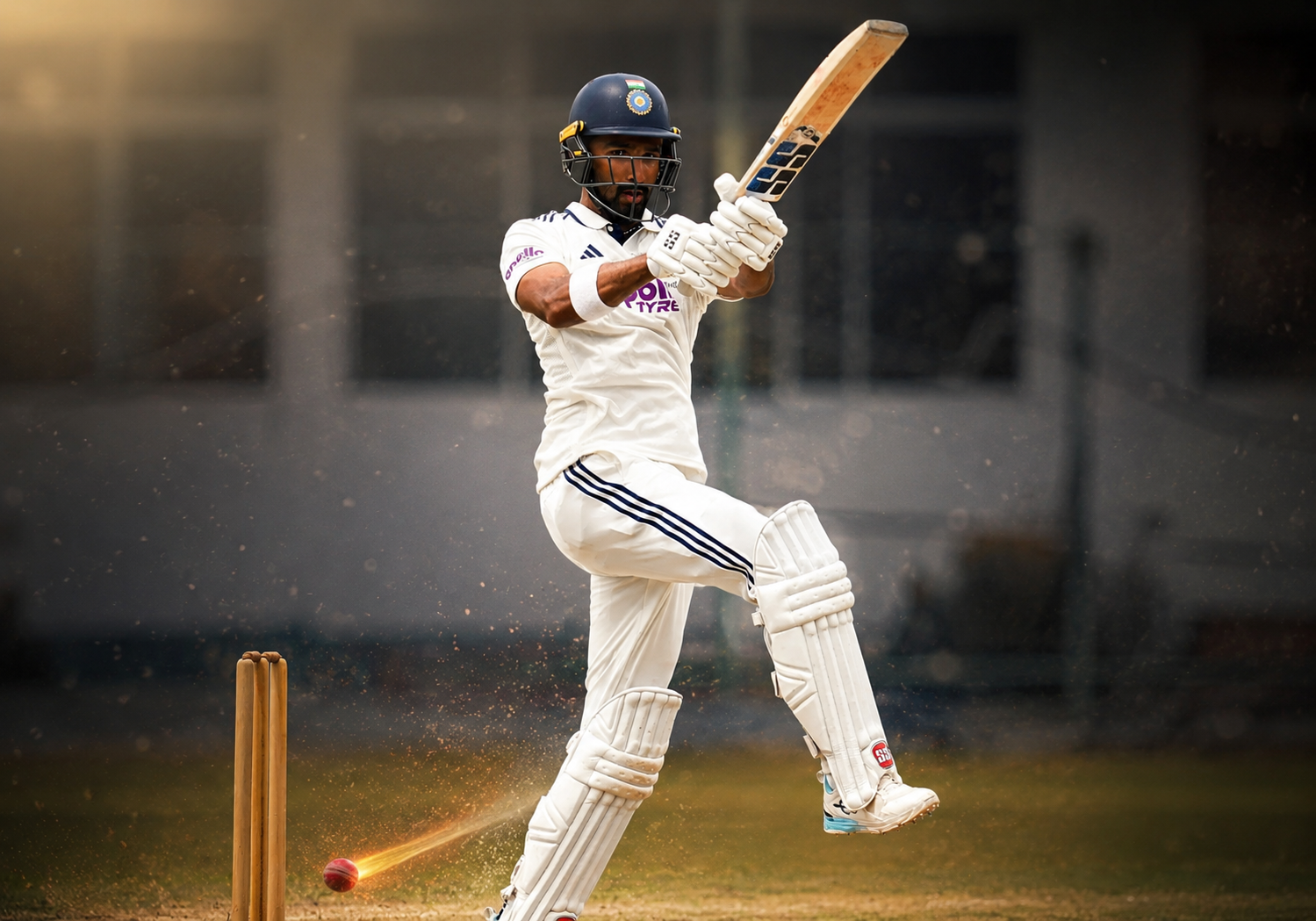 Padikkal century of 142 sets up India