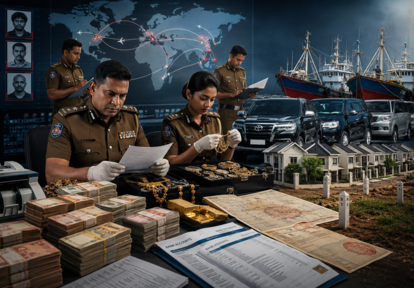 Crime assets in Sri Lanka frozen during police investigations into organized crime, drug trafficking and financial fraud