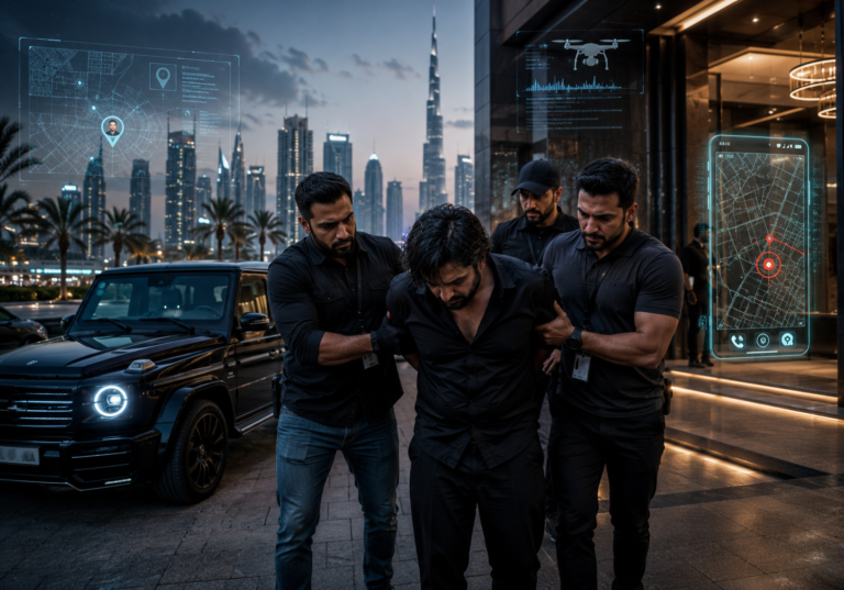 Cinematic Dubai Nighttime Arrest Scene