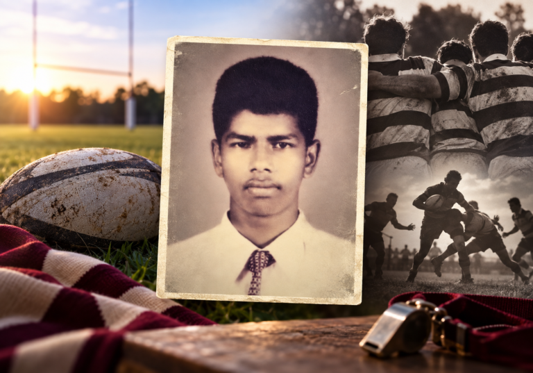 Nostalgic Rugby Tribute Collage