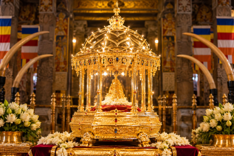 Sri Dalada Maligawa gold casket presented for the Sacred Tooth Relic in Kandy