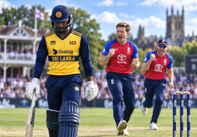 Sri Lanka Dejected as England Lions Celebrate
