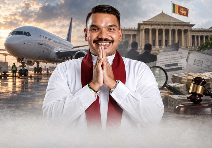 Namal Rajapaksa Aviation Scandal Composite