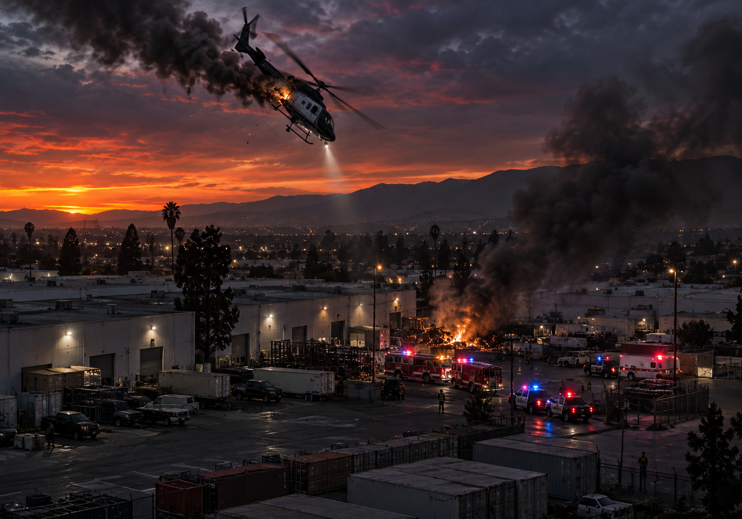Helicopter Crash Over Industrial District