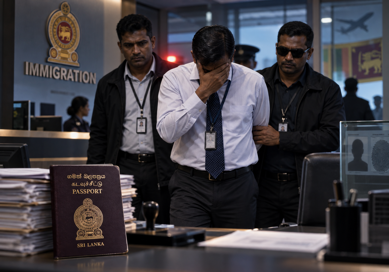 Sri Lanka Immigration official passport arrest involving an Assistant Controller and an allegedly illegal passport