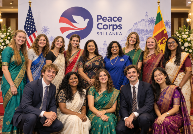 Peace Corps Sri Lanka trainees beginning their English-language education mission in Sri Lanka