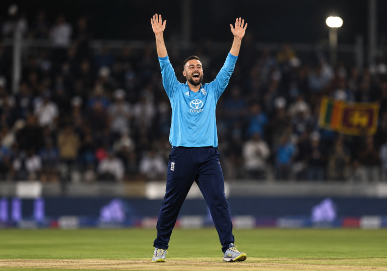 Will Jacks celebrates during England's 89-run win over Sri Lanka in the first ODI at Chester-le-Street