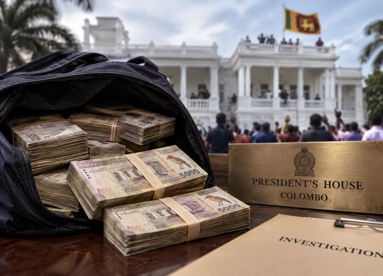 Cash representing Rs. 17.85 million found at President's House during the 2022 Aragalaya protests