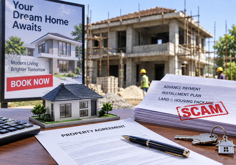 Homes under construction representing the alleged Sri Lanka housing scam involving 245 complainants.