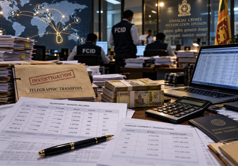 Financial transaction records representing the FCID Rs. 24.8 billion transfer investigation.