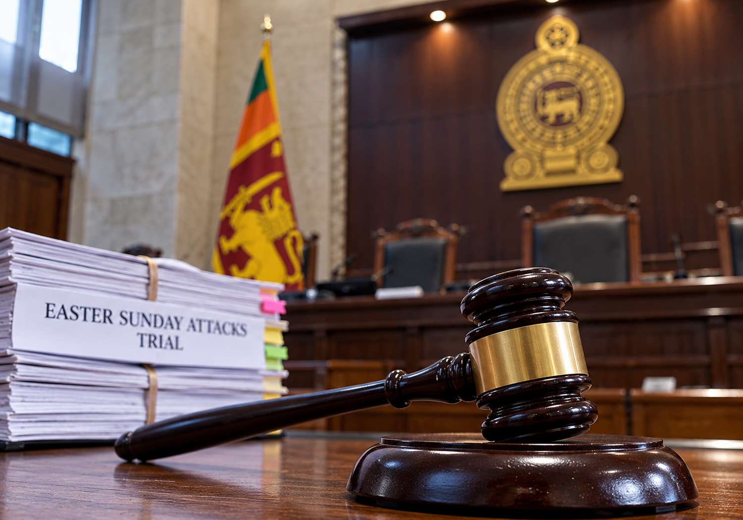 Court proceedings during the Easter Sunday attacks sentencing in Sri Lanka.