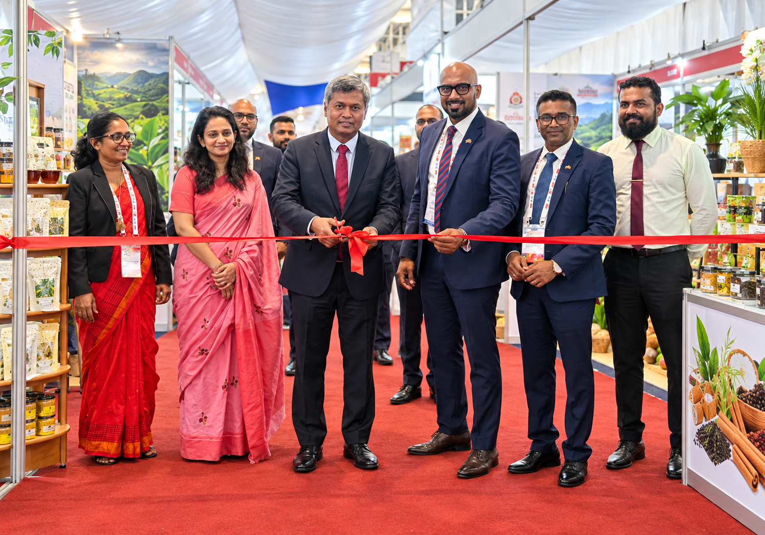 Sri Lankan Pavilion Hotel Asia 2026 opening in Hulhumalé with High Commissioner Mohamed Rizvi Hassan and business council representatives