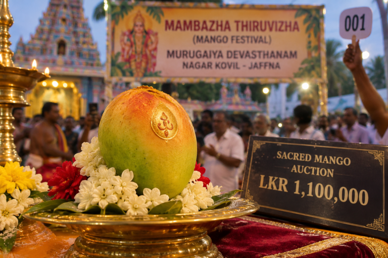 Jaffna mango auction at Murugaiya Devasthanam during the traditional Mango Festival