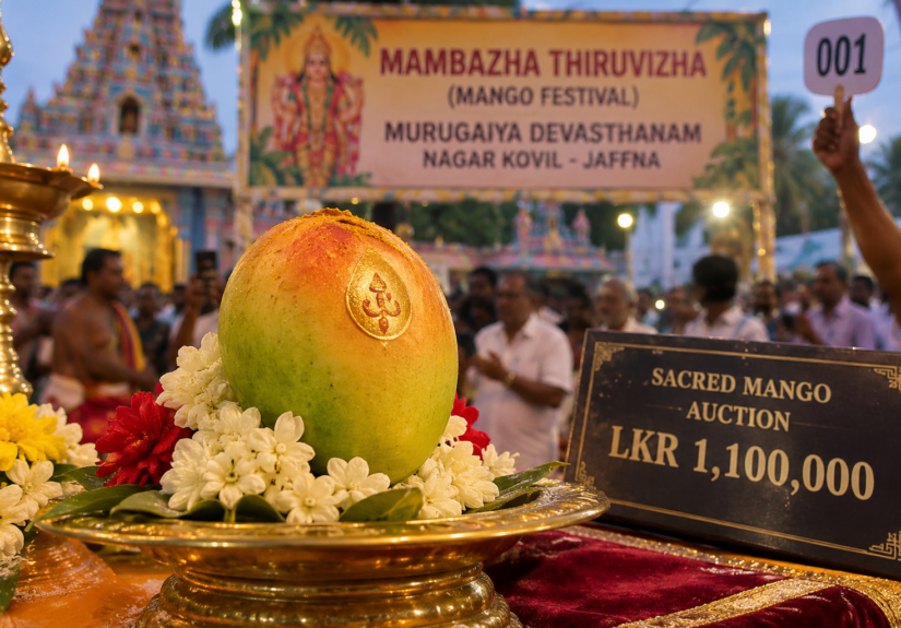 Jaffna mango auction at Murugaiya Devasthanam during the traditional Mango Festival
