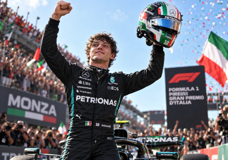 Kimi Antonelli Monza win after charging from 19th on the grid at the 2026 Italian Grand Prix