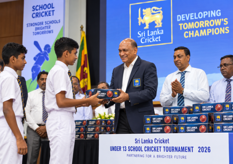 Sri Lanka Cricket Under-13 school cricket ball distribution programme in Colombo